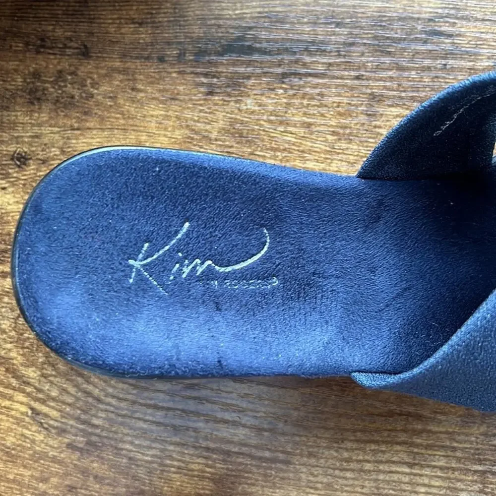 Kim Rogers Annabelle Navy Fabric Strappy Wedge Sandal